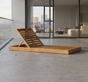 Elegante Tumbona Leona, Fabricada Artesanalmente con Acabado de Madera Natural Moderna, Tumbona de Listones para Villas de Alta Gama, Spas y Restaurantes - Product Image 3