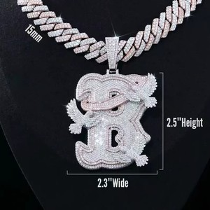 Colliers personnalisés avec pendentifs breloques en diamant glacé de laboratoire, design hip-hop en forme de cadenas, style unique - Product Image 2