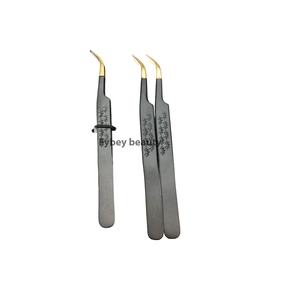 Pinzas de extensión de pestañas de mármol de primera calidad, pinzas de punta de fibra, pinzas de 90 grados - Product Image 5