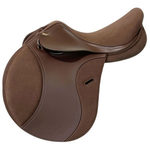 Selle d'équitation anglaise haut de gamme en cuir véritable, équipement d'équitation pour cavaliers et entraîneurs - Product Image 1