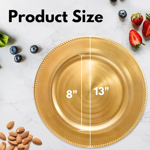 Assiette de présentation dorée élégante avec finition décorative pour table de dîner, réception de mariage, banquet, fête, décoration d'événements - Product Image 4