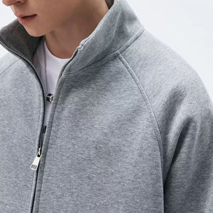 Sudadera OEM para Hombre, Informal, Holgada, 100% Algodón, Cuello Alto, Cierre de Cremallera, Sudadera Esencial para Gimnasio, con Logotipo Personalizado - Product Image 3