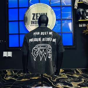 OEM Unisex Heavy Cotton O-Neck Printed T-Shirt Custom Logo Solid Pattern Loose Fit 100% Cotton Oversize T-Shirt for Men - Product Image 5