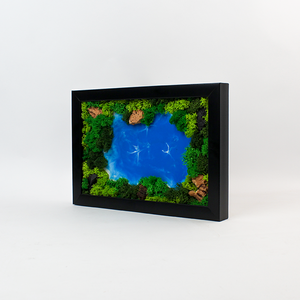 Forest Aqua <b>Frame</b>: 3D Preserved Moss & Resin Water Art Wall Decor | Zero Maintenance Nature Inspired Handcrafted Gift - Product Image 3