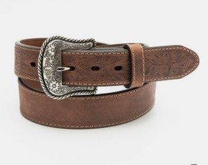 Cinturón Vaquero de Cuero Vacuno Marrón Claro Marca Yours para Uso Casual - Product Image 1