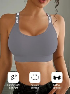 Soutien-gorge de sport sans couture pour femme avec dos torsadé |   Haut court de sport à nœuds entrelacés |   Vêtements de sport en nylon et élasthanne à haute élasticité - Product Image 2