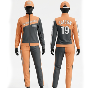 Combinaison de cyclisme pour femmes, tissu respirant en polyester et élasthanne de qualité supérieure 280 GSM, design à panneaux contrastés orange et gris, logo en sublimation - Product Image 1