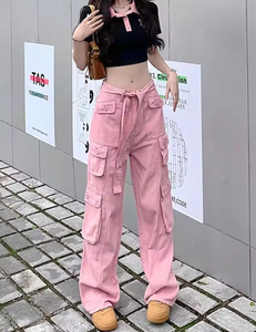 Pantalones Cargo de Cintura Alta para Mujer, Diseño OEM 2026, Pantalones Casuales Holgados, Estilo Vintage con Toques Modernos - Product Image 5