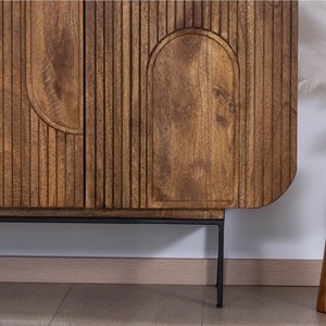 Vandana Crystal Design 4-door Newtro style <b>sideboard</b> in mango wood Moky 175 cm - Product Image 6