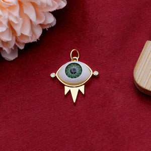 Colgante Clásico de Ojo Turco Chapado en Oro con Circones, Joyería de Ojo Verde para Collar y Pulsera de Fiesta para Mujer, DIY - Product Image 5