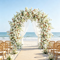 Arche de fleurs artificielles pour mariage, arrangement floral, arche de fleurs roses et vertes pour la décoration de mariage
