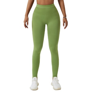 Leggings de compresión de gimnasio de cintura alta para mujer, pantalones de Yoga de punto de Spandex de nailon transpirable, diseño de glúteos para - Product Image 5