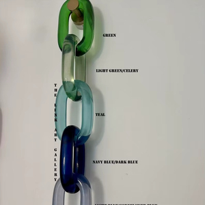 Chaîne à maillons en résine au fini lisse et poli, confortable, pour soutenir les tendances de bijoux audacieux et volumineux, peinte à la main, personnalisable, pour fêtes et créations artisanales - Product Image 1