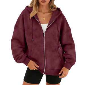 Sweat-shirt sportif surdimensionné pour femme avec logo personnalisé, 100% coton, imperméable, écologique, vente en gros - Product Image 1