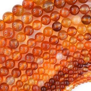 Wholesale 8 mm, 9 mm,10 mm Natural Carnelian round <b>Beads</b> <b>Direct</b> Manufacturer's Factory orange Colored Fancy Gemstones - Product Image 5