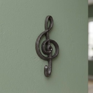 ตะขอแขวนผนังอเนกประสงค์รูปทรง Treble Clef ทำจากเหล็กหล่อ งานแฮนด์เมด ตกแต่งด้วยลูกปัด สไตล์เรโทร สำหรับแขวนเสื้อผ้า รุ่น CIH 243 - Product Image 4
