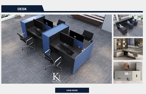 Meubles de bureau prix de gros bureaux de bureau en bois modernes 2600x600x750mm bureau pour le personnel de couleur bleu noir - Product Image 5