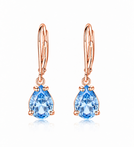 925 Sterling Silver Lab Grown Pear Cut Blue <b>Diamond</b> IGI Certified <b>Dangle</b> <b>Earrings</b> for Women Trendy Wedding Drop Style Jewelry - Product Image 4