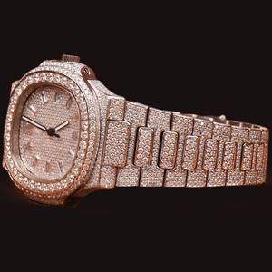 Colección Exclusiva: Nuevo Reloj Cuadrado con Diamantes de Moissanita en Oro Blanco, Totalmente Cubierto de Piedras, Estilo Hip Hop, un Regalo Lujoso para Alguien Especial - Product Image 4