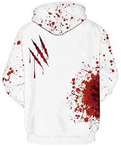 Sweat à capuche unisexe en molleton bouclette 400 g/m² à motif de crânes, séchage rapide, respirant, polyester/coton, sublimation intense, et ensembles pour hommes - Product Image 3
