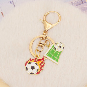 2026 New Arrive Fashion Zinc Alloy Epoxy Printed Soccer Themed Pendant for Souvenir <b>Keychain</b> Irregular Shape Sports Fan Daily - Product Image 2