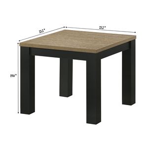 Set da Soggiorno in Legno Marrone e Nero, 3 Pezzi: Tavolino da Cocktail e Due Tavolini Abbinati - Product Image 5