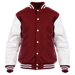 OEM <b>Men's</b> <b>Varsity</b> <b>Jacket</b> Stand Vintage Winter Clothes Custom Embroidered Logo Leather Baseball <b>Bomber</b> <b>Jacket</b> - Product Image 1