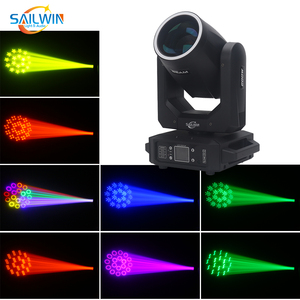 Sailwin Faro LED a Testa Mobile ad Alta Luminosità 200W con Anello LED, Flight Case, 18 Prismi e 12 Gobo per Bar e Club - Product Image 2