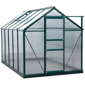 10 'X 6' X 7 'policarbonato di alluminio Walk-In resistente UV giardino serra colore verde per giardini esterni - Product Image 2