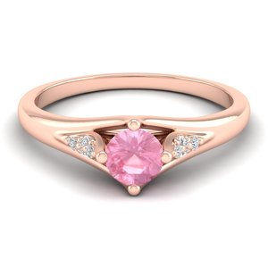 Anillo Solitario REYES para Mujer, Plata de Ley 925, Corte Brillante Redondo, con Morganita de 0.5 Quilates y Moissanitas - Product Image 1