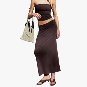 Best Seller Women's Two Piece <b>Set</b> Sleeveless Tube Top Full Length Skirt Solid Color <b>Sexy</b> Club Wear Summer Beach Maxi <b>Set</b> Women - Product Image 1