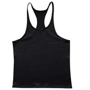 Débardeur de sport pour hommes, style stringer, rayé, noir et bleu, pour fitness et musculation, vente en gros - Product Image 1