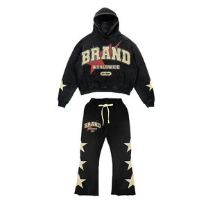 Ensemble de survêtement léger personnalisé pour homme – Hoodie oversize et pantalon de jogging effet délavé vintage – Style streetwear – Conception OEM ODM - Product Image 1