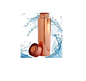 Bouteille d'eau en cuivre pur à 100% - 34 OZ Bouteille à boire ayurvédique en cuivre pour femmes et hommes |   Testé en laboratoire, robuste et étanche - Product Image 5
