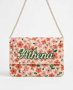 Bolso de Mano de Lona Bordado con Flores Hecho a Mano, Forma Rectangular, Diseño Personalizado Athena, Bolso Textil para Fiesta - Product Image 2