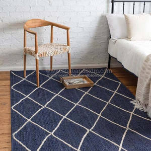 Tapis carrés à la mode salon grand fait à la main dans une conception et une forme différentes fournisseur indien nouveau tapis rectangulaire en jute tressé personnalisé - Product Image 3