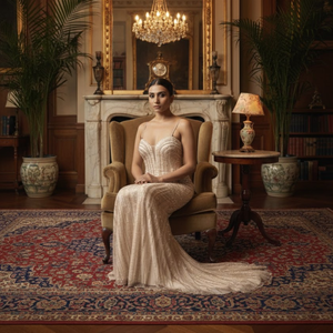 Elegant <b>Sequin</b> Beaded Embroidery Mermaid Gown for Women | Luxury Long Formal Evening Dress Natural Breathable Fabric for Womens - Product Image 2