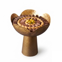 Bol à chocolat en métal doré de luxe fait main, écologique, pour servir des fruits secs, présentoir à desserts pour les fêtes à un prix raisonnable