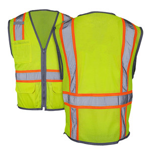High Visibility Safety Reflective Strips Workwear <b>Construction</b> Road <b>Work</b> Industrial Protective Vest for Worker - Product Image 6