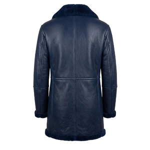 Genuine Leather <b>Shearling</b> Aviator <b>Jacket</b> for <b>Men</b> Premium Winter Fur Coat Warm Durable Stylish Biker Outerwear Everyday Wear - Product Image 5