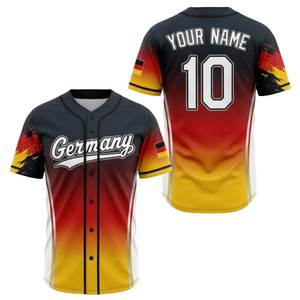 Camiseta de Béisbol Personalizada con Nombre de Equipo, Impresión en Serigrafía, 100% Poliéster, Talla Grande, Secado Rápido, Cuello en V, Manga Corta, Logotipo Delantero/Trasero, OEM - Product Image 1