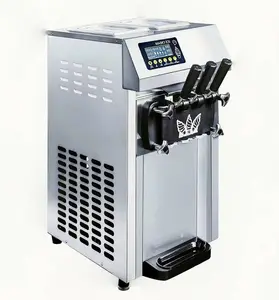 Mesin es krim komersial dengan tampilan digital LCD, pencampur es krim otomatis kesegaran cucian otomatis
