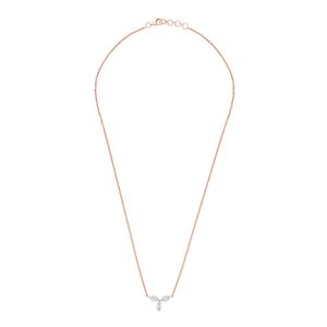 จี้เพชรรูปดอกโคลเวอร์ทองคำชมพู 14K ดีไซน์หรูหรา ประดับเพชรแบบกลุ่ม สร้อยคอจี้สวยงาม เหมาะสำหรับผู้หญิง เป็นของขวัญงานแต่งงาน - Product Image 1