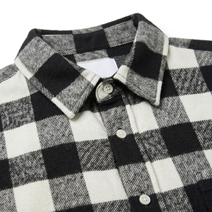Chemise de Travail en Flanelle de Laine de Haute Qualité avec Logo Personnalisé, Fabrication OEM, Manches Longues, Chemise à Carreaux pour Hommes - Product Image 3