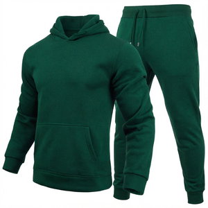 Survêtement vert pour homme, couleur unie, décontracté, manches longues, avec cordon de serrage, 100% coton, pour l'automne, MADE BY HS - Product Image 3