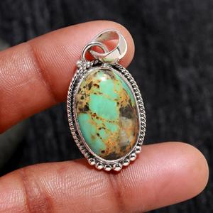 Pendentif en turquoise naturelle de qualité supérieure, argent sterling, turquoise d'Arizona, idéal pour les fêtes, prix d'usine, bijoux en gros - Product Image 1