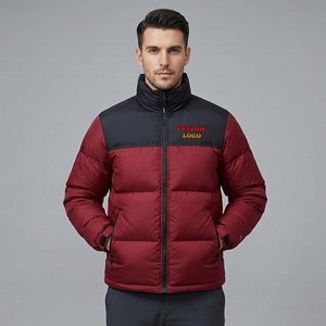 Veste coupe-vent homme 2 tons, imperméable, avec rembourrage en coton, logo brodé personnalisé, fabrication en gros. - Product Image 4