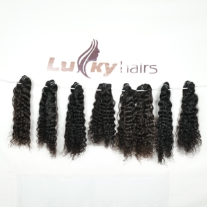 100% Machine Double Trame Naturel Brut Noir Lâche Vague Profonde Vierge Cuticule Alignée Indien Bouclés Extensions Pas Cher Cheveux Humains - Product Image 5
