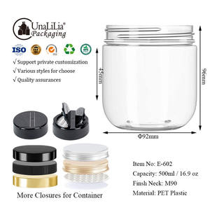 Pot rond en PET transparent de 500 ml en forme de U - Contenant en plastique de qualité alimentaire pour le stockage du miel et de la confiture, emballage en gros - Product Image 3