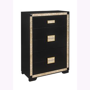 LIVELY Black/Gold <b>Chest</b> Dresser Elegant and Stylish <b>Storage</b> Solution - Product Image 1